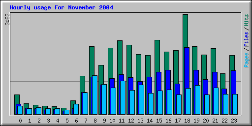 Hourly usage for November 2004