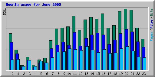 Hourly usage for June 2005